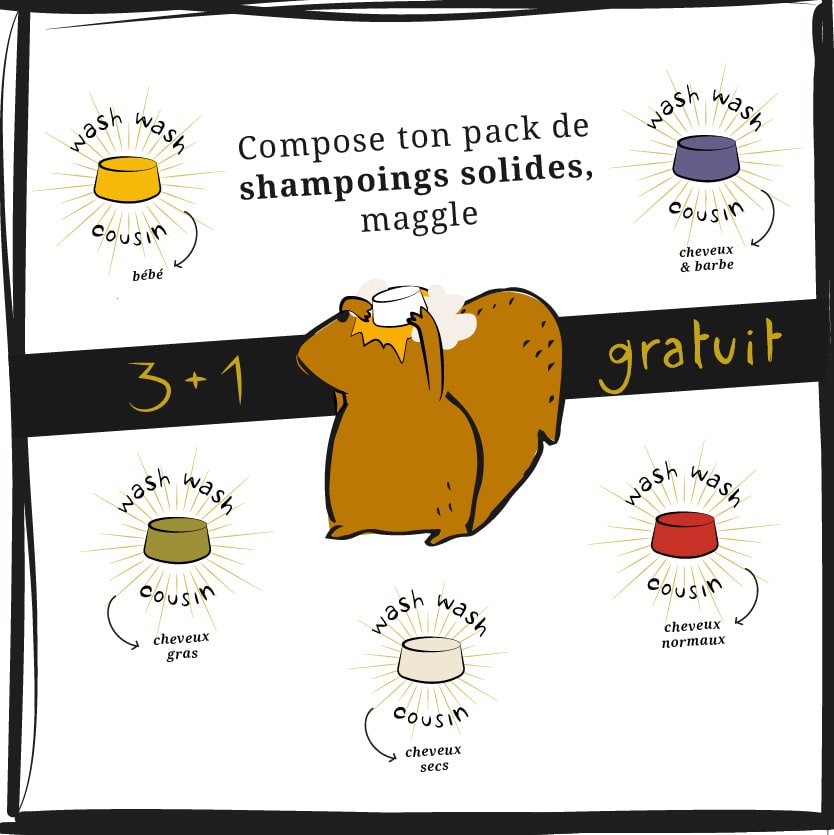 Self Pack 3 Shampoings 1 Gratuit Wash Wash Cousin