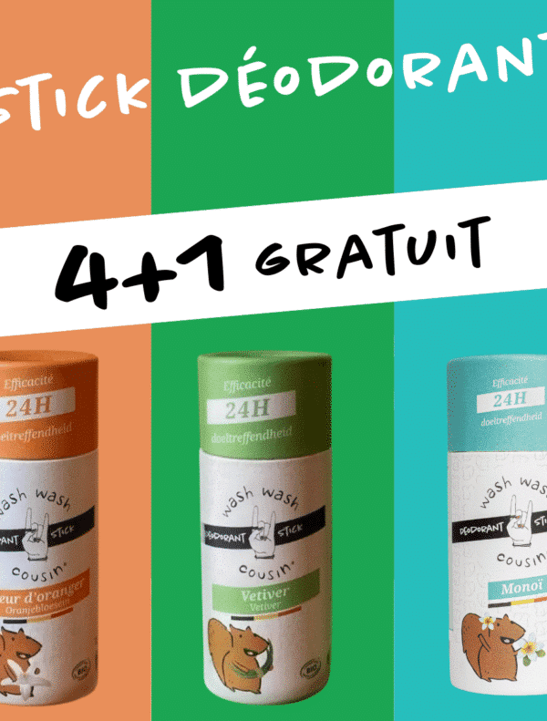 4 + 1 Deodorant Stick Pack Wash Wash Cousin