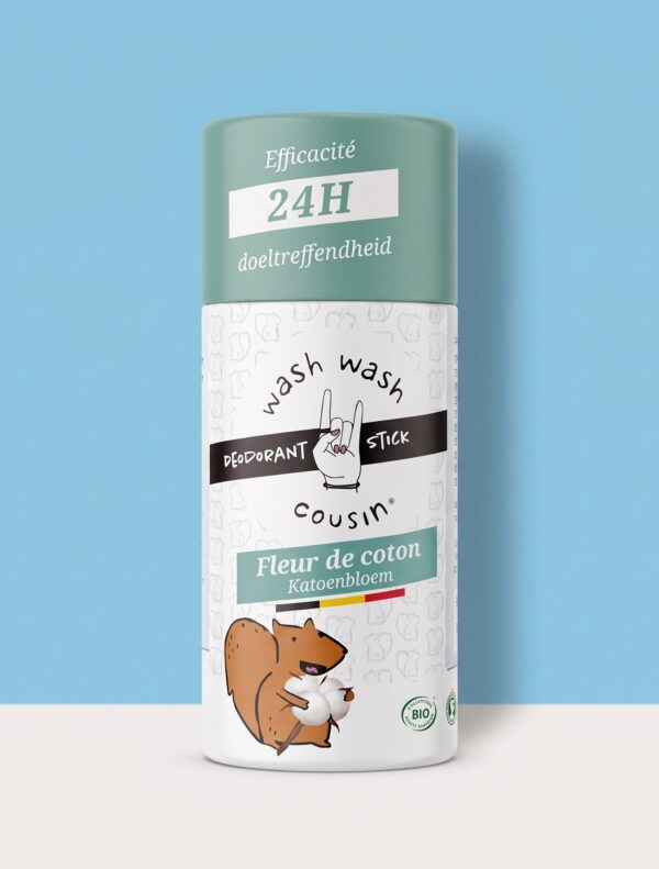 Déodorant stick solide fleur de coton Wash Wash Cousin